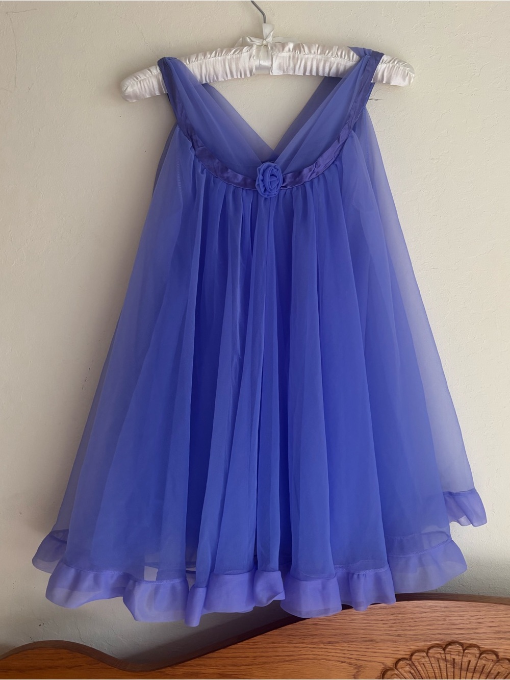 Vintage Jenelle of California Royal Purple Chiffon Nylon Nightgown Babydoll Top